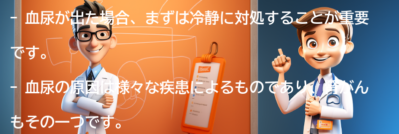 血尿が出た場合の対処法と医師への相談の重要性の要点まとめ