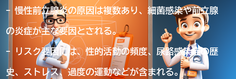 慢性前立腺炎の原因とリスク要因の要点まとめ