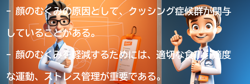 顔のむくみを軽減するための対策方法の要点まとめ