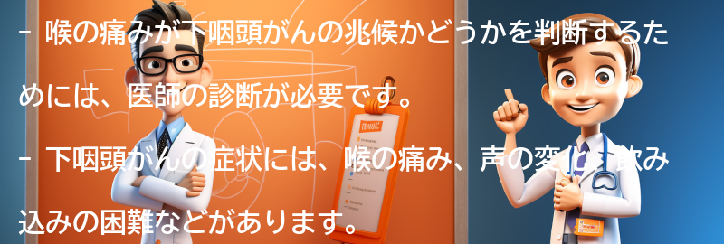 喉の痛みが下咽頭がんの兆候かどうかを判断する方法の要点まとめ