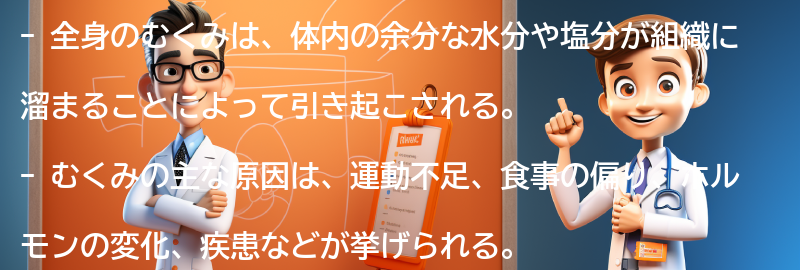 全身のむくみとは何か？の要点まとめ