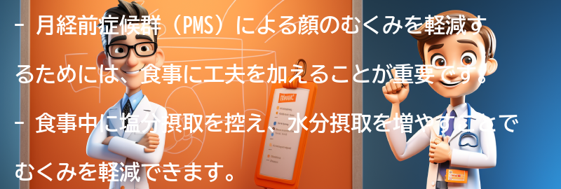 顔のむくみを軽減するための食事の工夫の要点まとめ