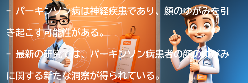 パーキンソン病と顔のゆがみに関する最新の研究動向の要点まとめ