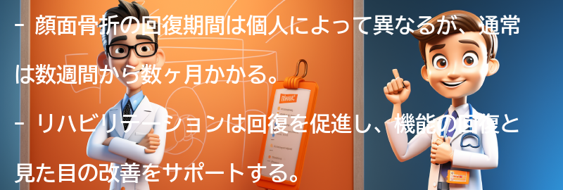 顔面骨折の回復期間とリハビリテーションの要点まとめ