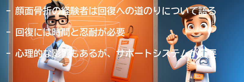 顔面骨折の経験者の声：回復への道のりの要点まとめ