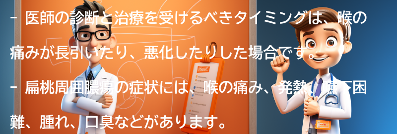 医師の診断と治療を受けるべきタイミングはいつですか？の要点まとめ