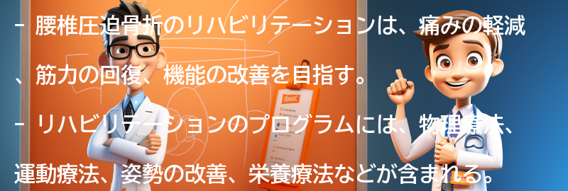 腰椎圧迫骨折のリハビリテーションと予後の見通しの要点まとめ