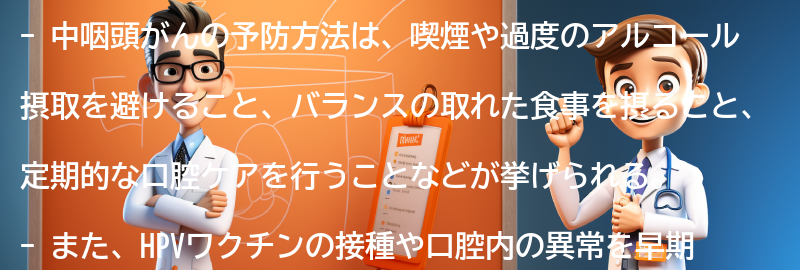 中咽頭がんの予防方法の要点まとめ