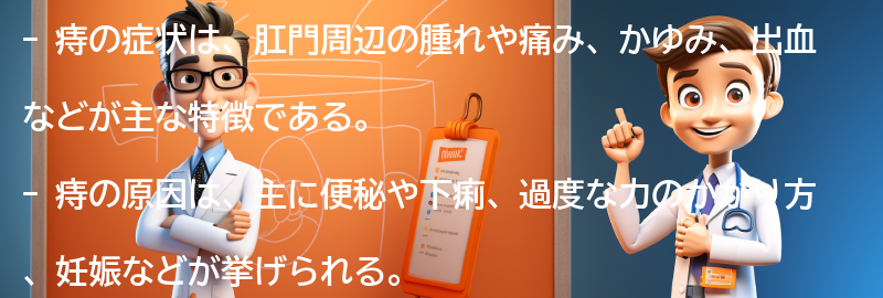 痔の症状とはどのようなものか？の要点まとめ