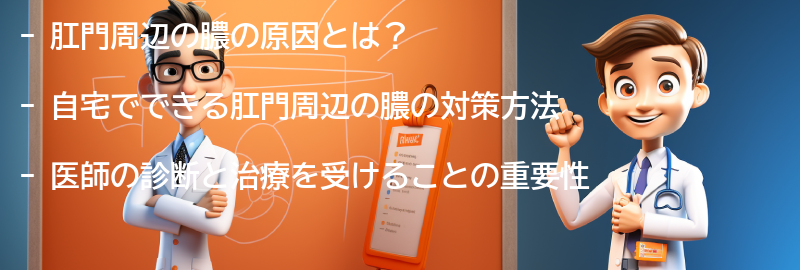 肛門周辺の膿を解消するための自宅でできる対策方法の要点まとめ