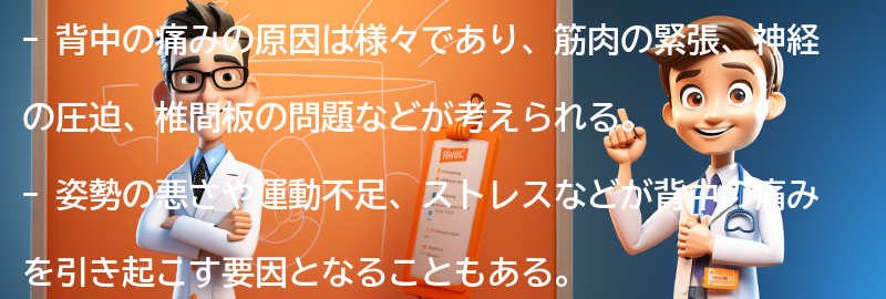 背中の痛みの原因とは？の要点まとめ