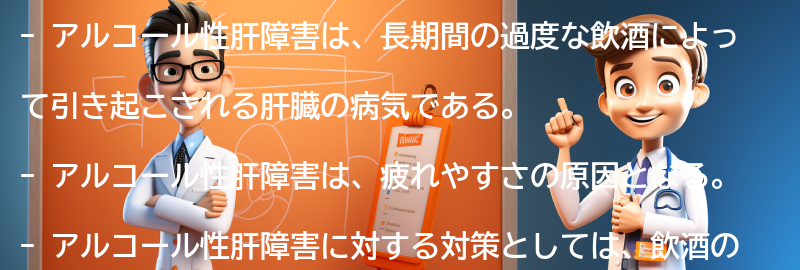 アルコール性肝障害と疲れやすさの関係についての要点まとめ