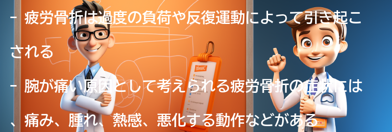 腕が痛い原因として考えられる疲労骨折の症状の要点まとめ