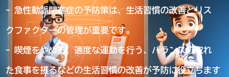 急性動脈閉塞症の予防策の要点まとめ