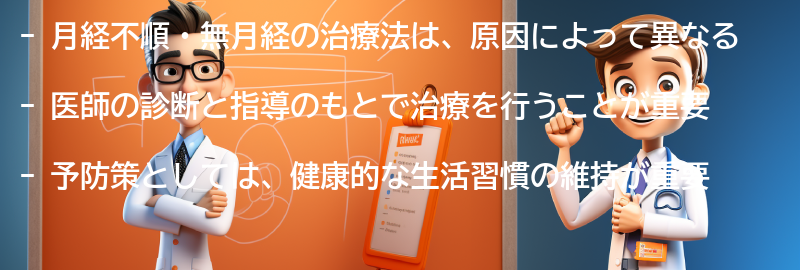 月経不順・無月経に対する治療法と予防策の要点まとめ