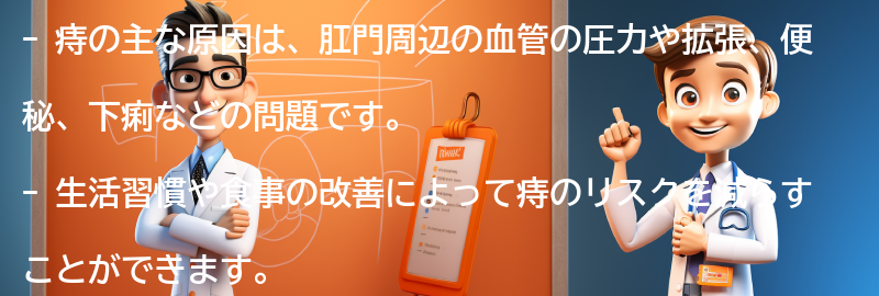 痔の原因となる要因とは？生活習慣や食事に注意しようの要点まとめ