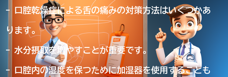 口腔乾燥症による舌の痛みの対策方法の要点まとめ