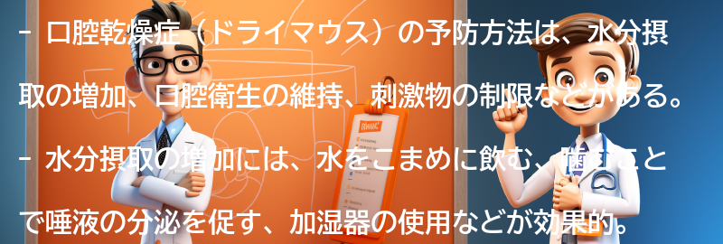 口腔乾燥症の予防方法の要点まとめ