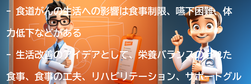 食道がんの生活への影響と生活改善のアイデアの要点まとめ