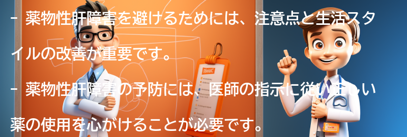 薬物性肝障害を避けるための注意点と生活スタイルの改善方法の要点まとめ