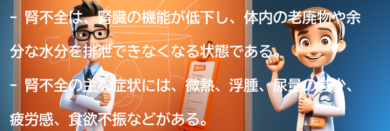 腎不全の症状とは？の要点まとめ