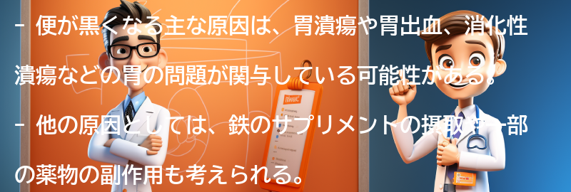 便が黒くなる原因とは？の要点まとめ