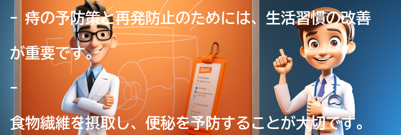 痔の予防策と再発防止のための生活習慣の改善の要点まとめ