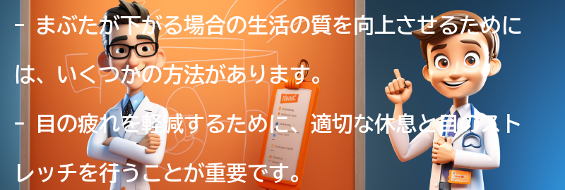 まぶたが下がる場合の生活の質の向上方法とは？の要点まとめ