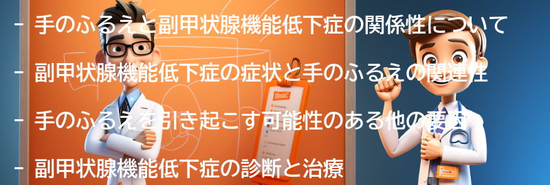 手のふるえと副甲状腺機能低下症の関係性についての要点まとめ