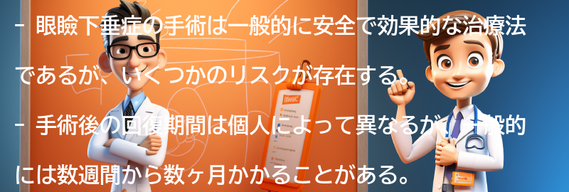 眼瞼下垂症の手術のリスクと回復期間についての要点まとめ