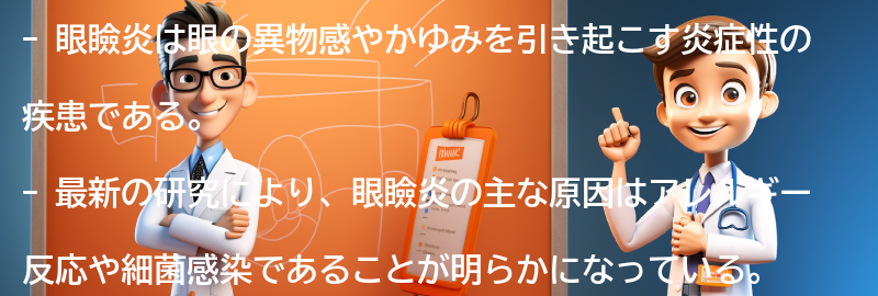 眼瞼炎に関する最新の研究と治療法の進歩の要点まとめ