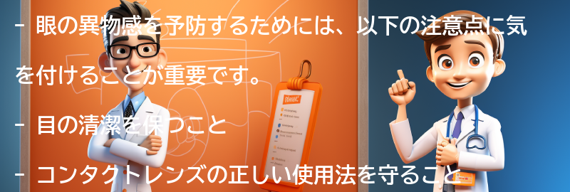 眼の異物感を予防するための注意点の要点まとめ