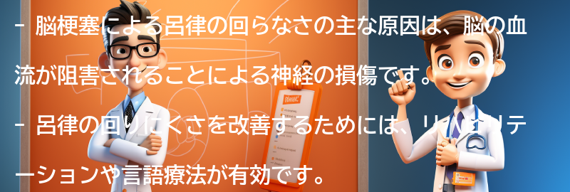 呂律が回らない原因とは？の要点まとめ