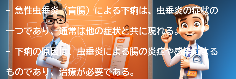 急性虫垂炎（盲腸）による下痢の対処法の要点まとめ