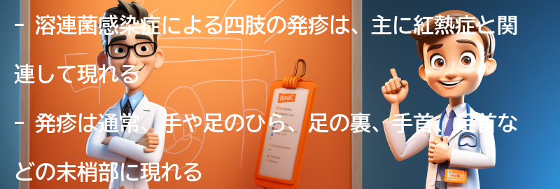 溶連菌感染症による四肢の発疹の症状の要点まとめ