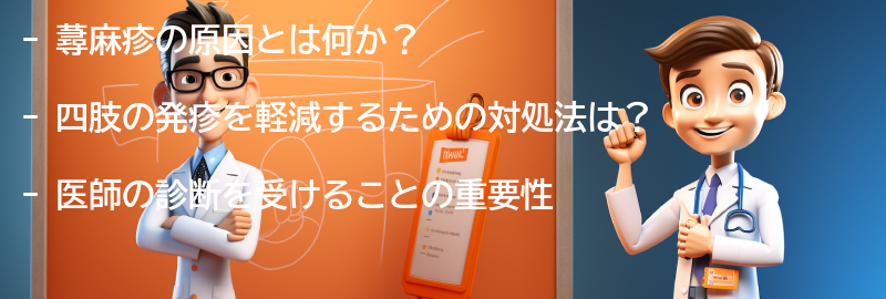 四肢の発疹を軽減するための対処法の要点まとめ