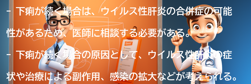 下痢が続く場合には医師に相談しましょうの要点まとめ