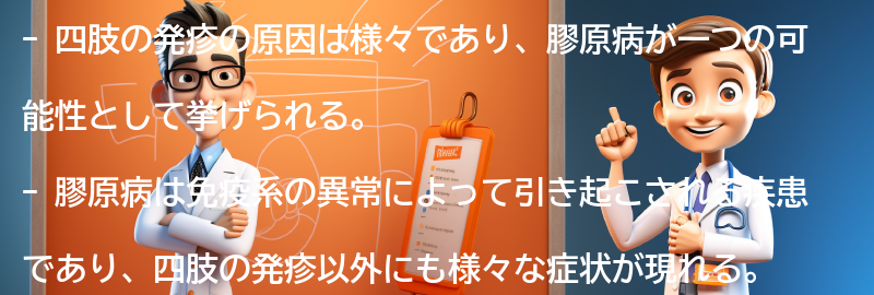 四肢の発疹の原因とは？の要点まとめ