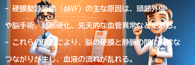 硬膜動静脈瘻（dAVF）の主な原因は何ですか？の要点まとめ