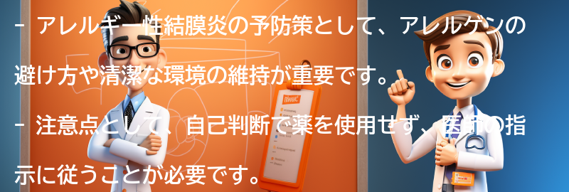 アレルギー性結膜炎の予防策と注意点の要点まとめ