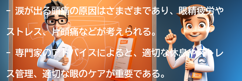 専門家のアドバイスと治療法の要点まとめ