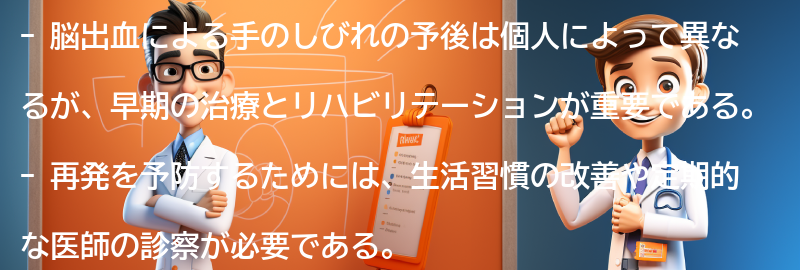 手がしびれる脳出血の予後と再発予防の要点まとめ