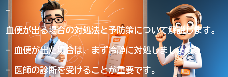 血便が出る場合の対処法と予防策の要点まとめ