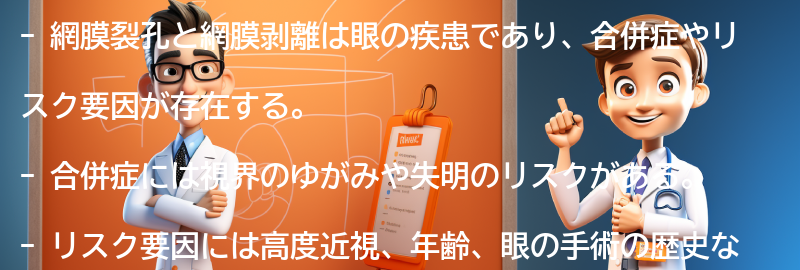 網膜裂孔と網膜剥離の合併症とリスク要因の要点まとめ