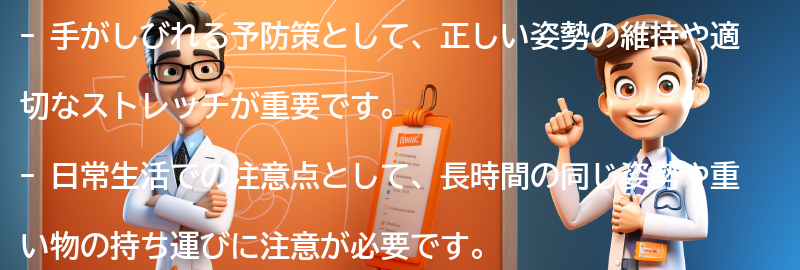 手がしびれる予防策と日常生活の注意点の要点まとめ