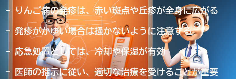 りんご病の発疹に対するケアと応急処置の要点まとめ