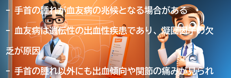 手首の腫れが血友病の兆候となる場合の要点まとめ