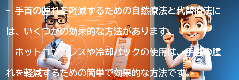 手首の腫れを軽減するための自然療法と代替療法の要点まとめ