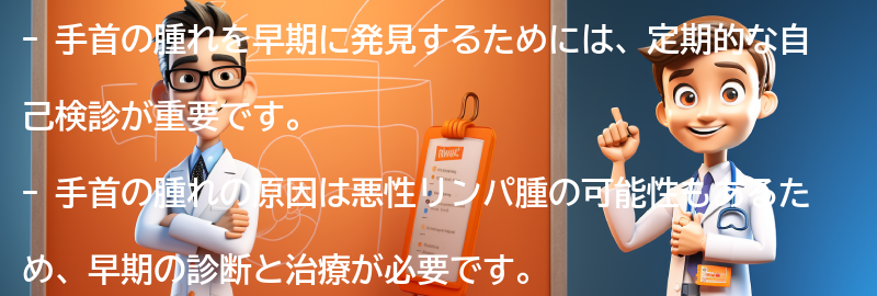 手首の腫れを早期に発見するための予防策の要点まとめ