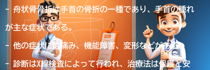 舟状骨骨折の主な症状とは？の要点まとめ